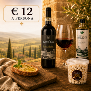 Klassische toskanische Weinprobe – Chianti-Wein, Bruschetta mit Olivenöl extra vergine und Trüffeln (+18)