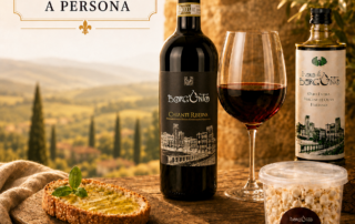 Klassische toskanische Weinprobe – Chianti-Wein, Bruschetta mit Olivenöl extra vergine und Trüffeln (+18)
