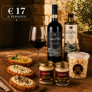 Klassisk toskansk provsmakning – Chiantivin, bruschetta med EVO-olja och tryffel (+18)