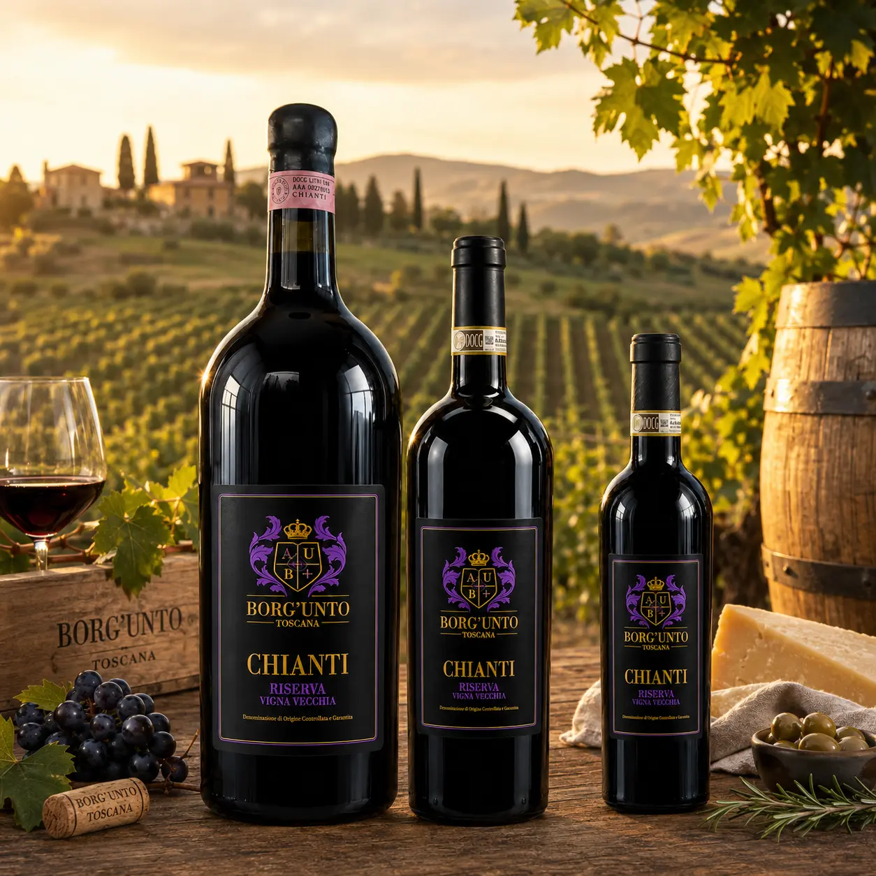 bottiglie-chianti-viagna-vecchia-borgunto-ambientato