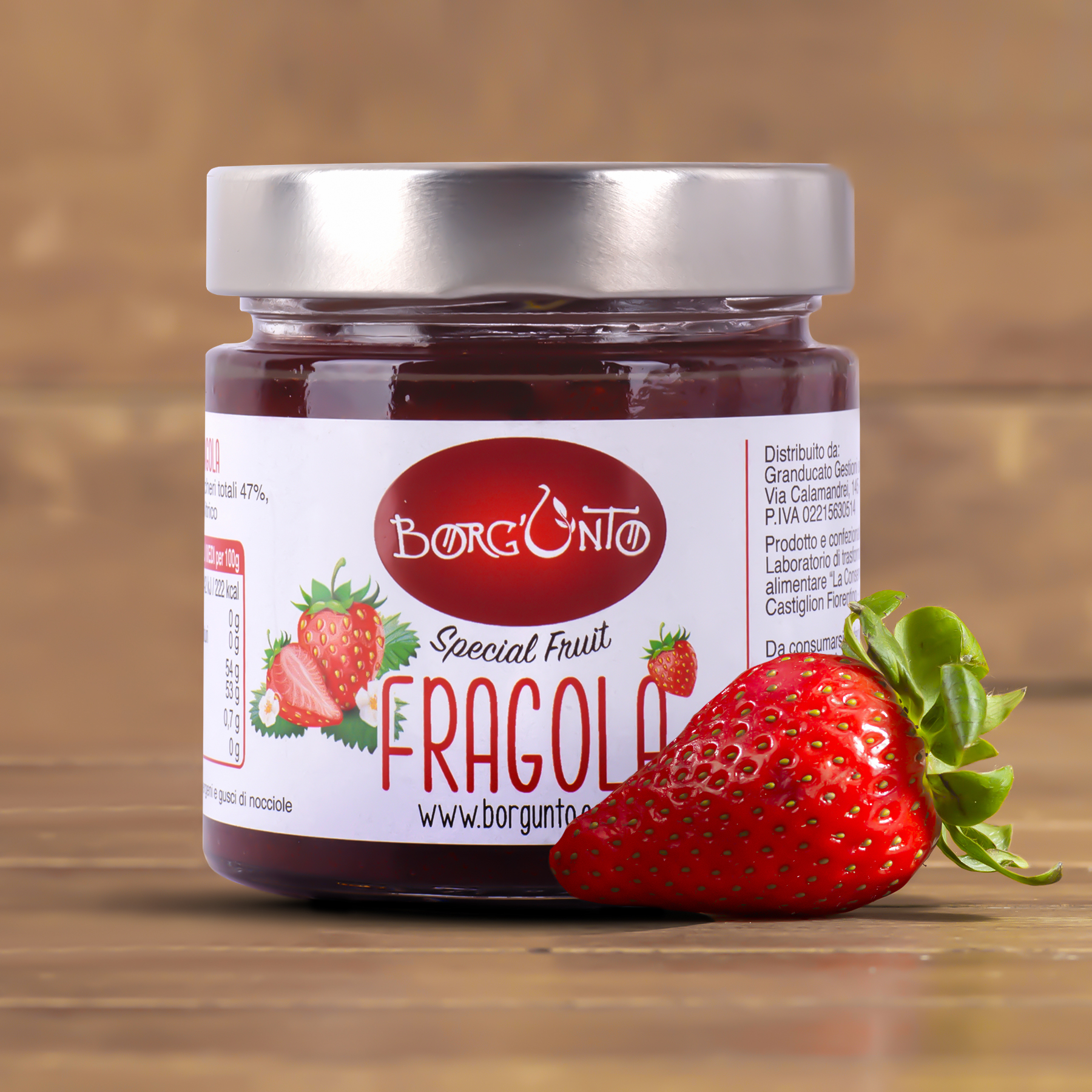 Confettura Artigianale Fragola e Pesca – 2 Vasetti da 200g | Borgunto