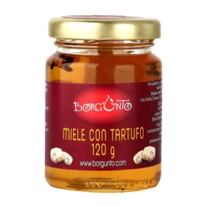 Confezione 3 vasetti miele al tartufo nero Borgunto - abbinamento dolce-salato tipico della gastronomia toscana artigianale
